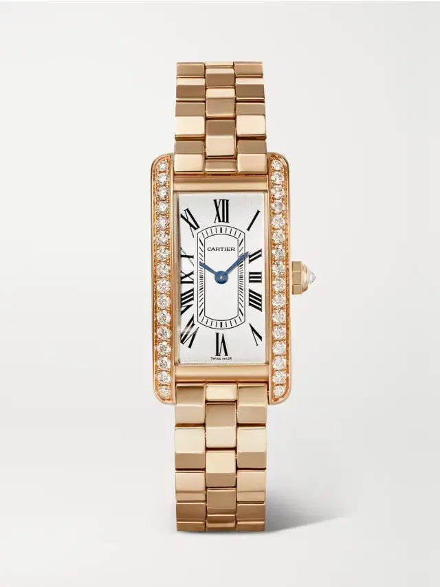 Rose gold diamond watch