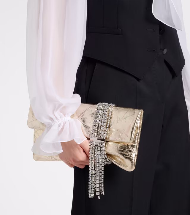 Alternative view of Zandra Small metallic leather clutch