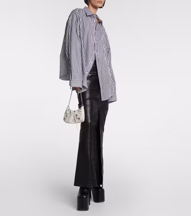 Alternative view of Swing striped cotton poplin shirt