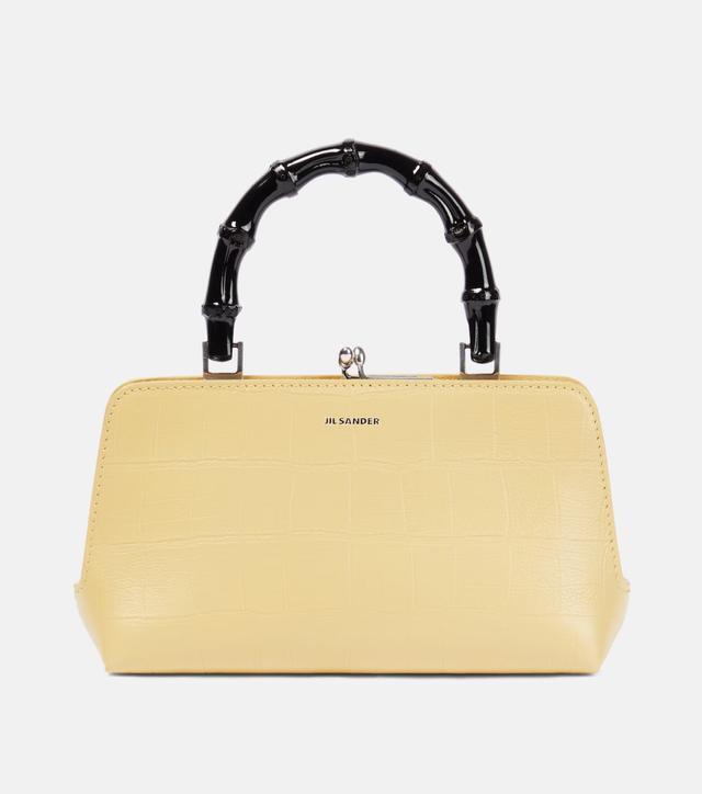 Mini croc-embossed leather crossbody bag