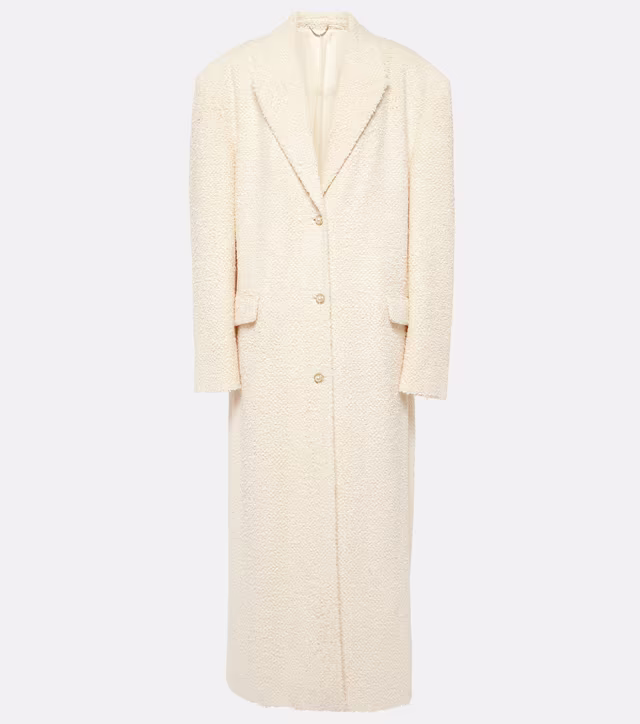 Single-breasted bouclé coat