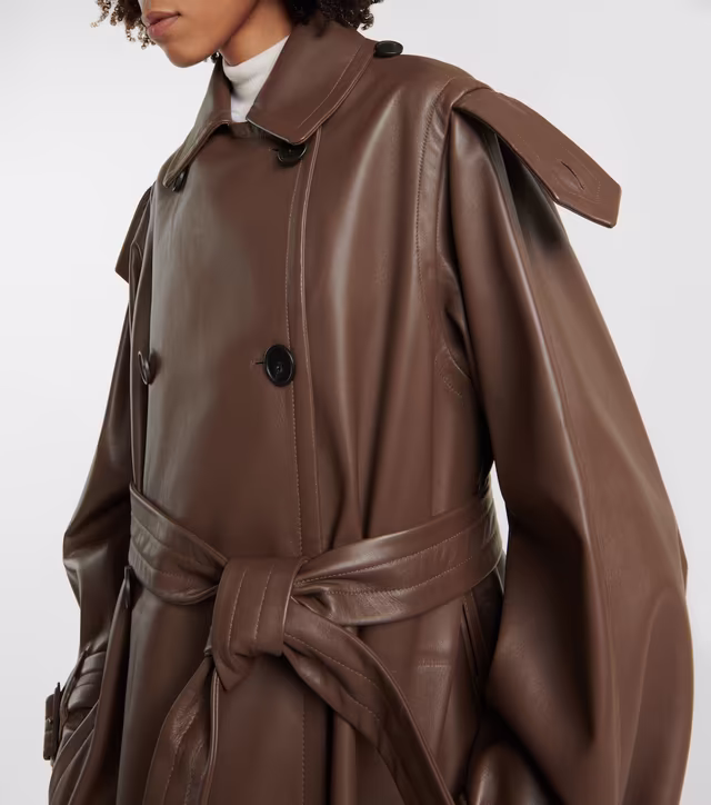Alternative view of Benzy leather trench coat