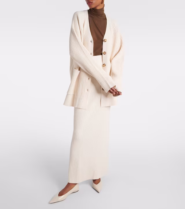 Alternative view of Cotton-blend bouclé maxi skirt