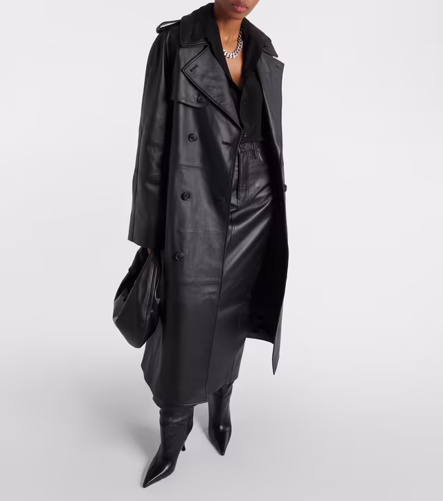 Alternative view of Leather trench coat