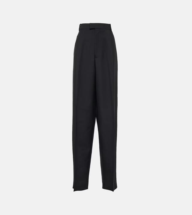 Wool straight pants