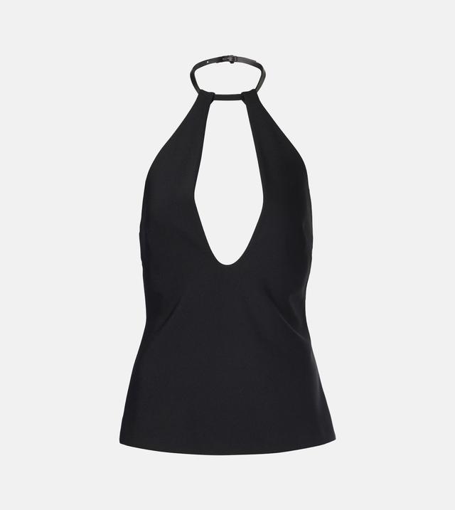 Halterneck jersey top