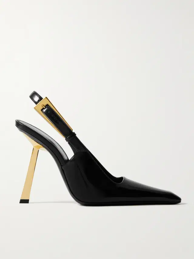 Lee patent leather slingback pumps